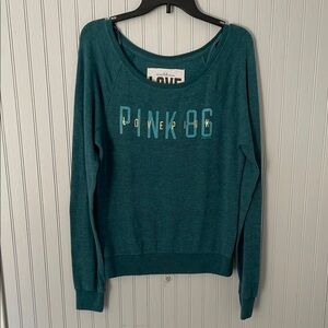 Victoria's Secret PINK Teal Graphic Sweatshirt | Size Small